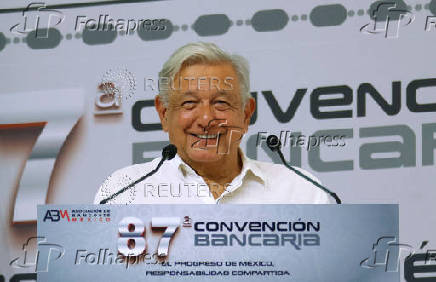 Mexico's President Andres Manuel Lopez Obrador attends the banking convention, in Acapulco