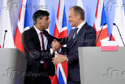 British Prime Minister Rishi Sunak visits Warsaw