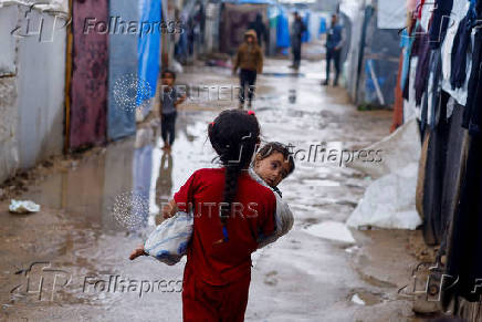 Displaced Palestinians shelter in tents in Rafah, southern Gaza Strip