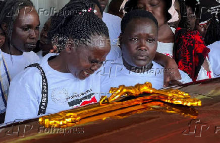 Funeral procession of slain Olympian Rebecca Cheptegei, in Eldoret