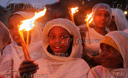 Meskel festival celebration, in Addis Ababa