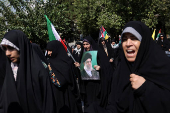 Demonstrators rally against Israel's strikes on Gaza and Lebanon in Tehran