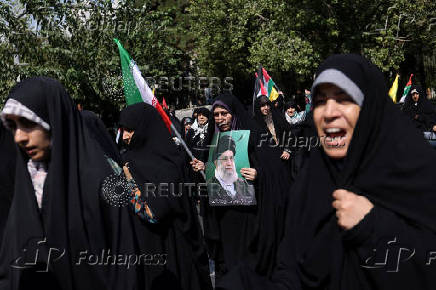 Demonstrators rally against Israel's strikes on Gaza and Lebanon in Tehran