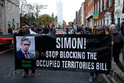 Demonstration in support of Palestinians in Gaza, in Dublin