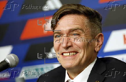 Japan's new women's national soccer team coach Nils Nielsen press conference in Tokyo