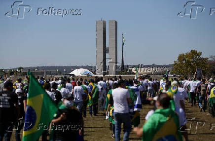 Manifestante em ato pr-armas na Esplanada dos Ministrios 