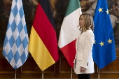 Italy's Meloni meets German Minister-President of Bavaria Soeder in Rome