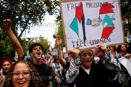 Demonstration in Madrid in support of Palestinians