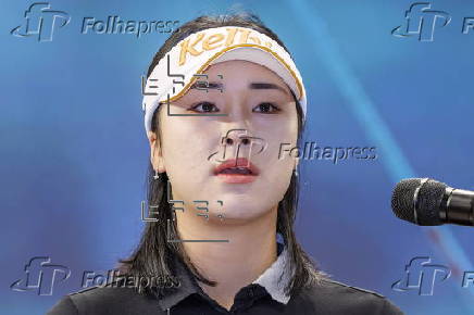 South Korean golfer Yoon Ina attends a news conference in Seoul