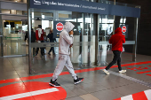 Colombians deported from the United States arrive at El Dorado International Airport in Bogota