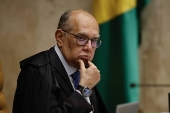 O ministro do Supremo Gilmar Mendes durante sesso da corte 