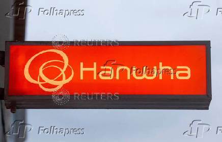 FILE PHOTO: Logo of Hanwha is seen in Davos