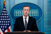 White House National Security Advisor Jake Sullivan speaks during a press briefing at the White House in Washington