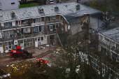 Aftermath of an explosion in a residential area, in The Hague