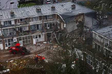 Aftermath of an explosion in a residential area, in The Hague