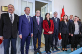 Turkey's Republican People's Party leader Ozgur Ozel meets with the DEM Party officials in Ankara