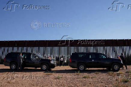 Democratic presidential nominee and U.S. VP Kamala Harris visits US-Mexico border