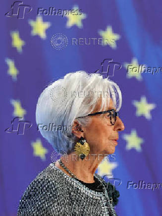 ECB President Christine Lagarde addresses the media in Frankfurt