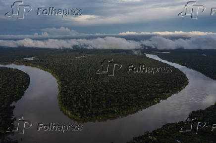 Vista area do rio Javari, em Atalaia do Norte