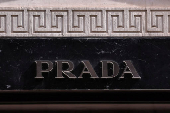 FILE PHOTO: The logo of fashion house Prada is seen outside a shop in Milan