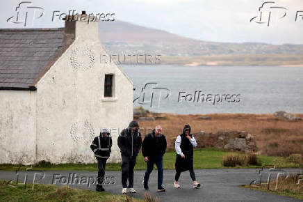 People vote in Ireland's general election, on the island of Gola