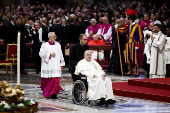 Pope Francis celebrates Mass for the Feast of Epiphany in Saint Peter's Basilica at the Vatican