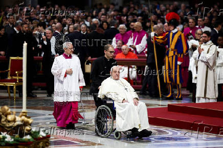 Pope Francis celebrates Mass for the Feast of Epiphany in Saint Peter's Basilica at the Vatican