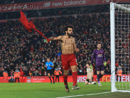 Mohamed salah comemora gol imagem de stock editorial. Imagem de