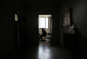 A student sits in a classroom in Themarona Special Needs School at Charoun
