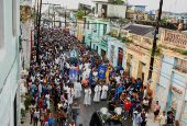 Cuban faithful carry out the traditional procession of the Virgin of Regla