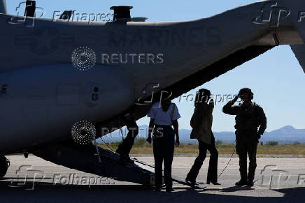 Democratic presidential nominee and U.S. VP Kamala Harris visits US-Mexico border