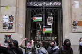 Pro-Palestine protests at Paris Sciences Po School