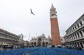 St Mark's Square ahead of Pope's visit in Venice
