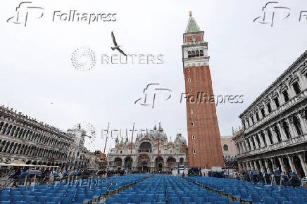 St Mark's Square ahead of Pope's visit in Venice