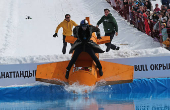 Red Bull Jump and Freeze competition outside Almaty
