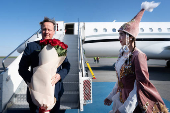 Britain's Foreign Secretary David Cameron visits Kazakhstan