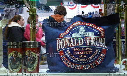 Gift shop bearing the theme of the upcoming Trump presidential inauguration in Washington