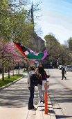 Protest encampment in support of Palestinians at Northwestern University campus