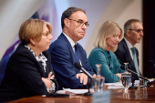 Governor of the Bank of England Bailey attends the biannual Financial Stability Report press conference, in London