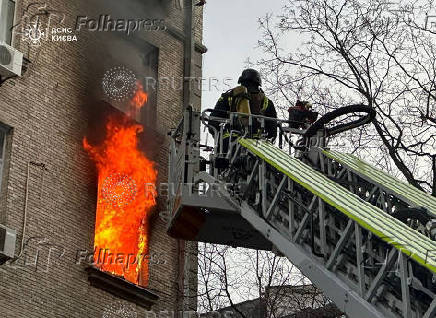 Aftermath of a Russian drone attack in Kyiv