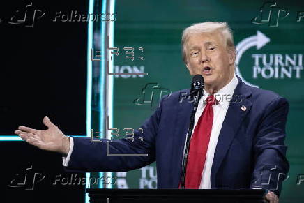 US former president Trump attends Turning Point Action event in Florida