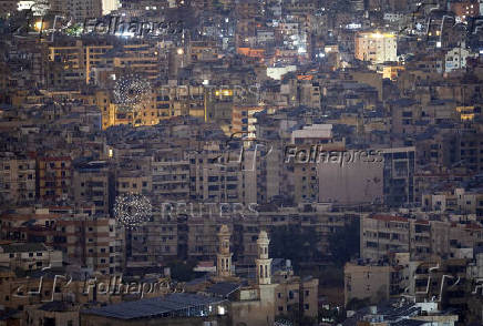 General view of residential buildings in Beirut's southern suburbs