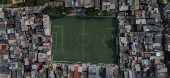 O campo da Arena Palmeirinha, em Paraispolis, na zona sul de so Paulo