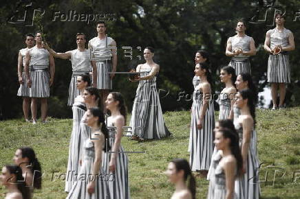 Olympic flame lighting ceremony in Olympia, Greece