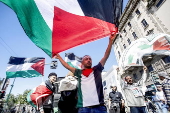 Protest in support of the Palestinian people in Milan