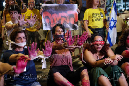 Protest against the government and to show support for the hostages who were kidnapped during the deadly October 7 attack, in Tel Aviv