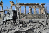 Damage following Israeli airstrikes near ancient ruins of Baalbek, Lebanon