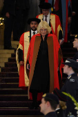 Britain's Queen Camilla is presented with an Honorary Doctorate of Literature in University of London