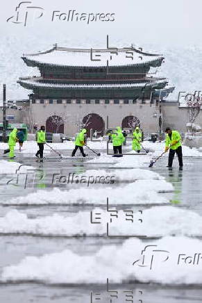 Heavy snow in Seoul