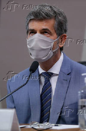 O ex-ministro da Sade Nelson Teich durante depoimento na CPI da Covid